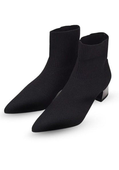 Albi Boot – Pointed Toe & Stretchy Chunky Mid Heel